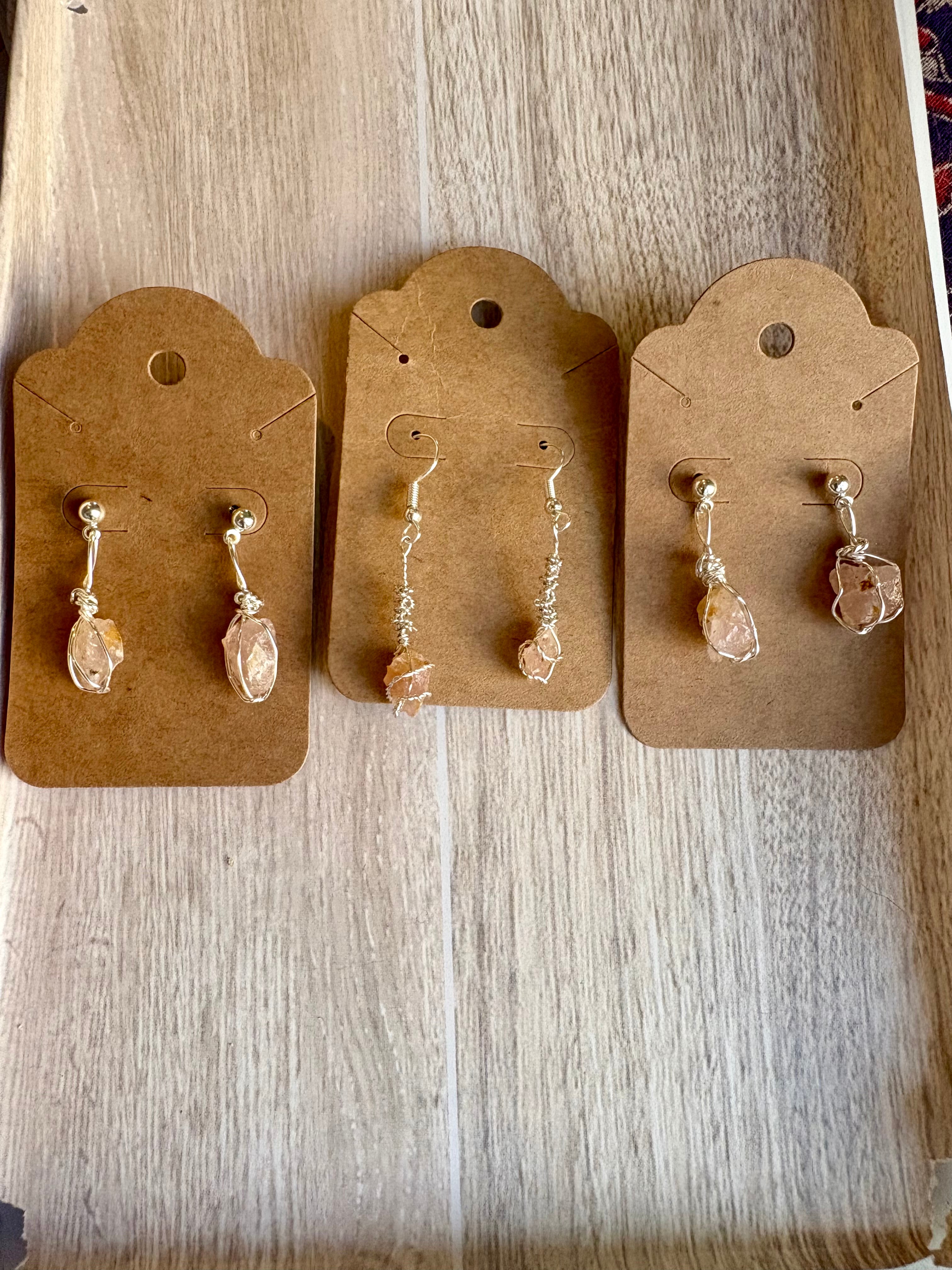 Fire Quartz Earrings - 3 Pairs